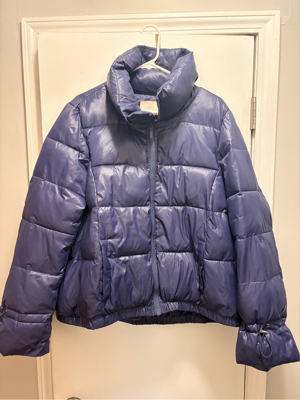 LOFT Deep Navy Quilted Puffer Jacket
